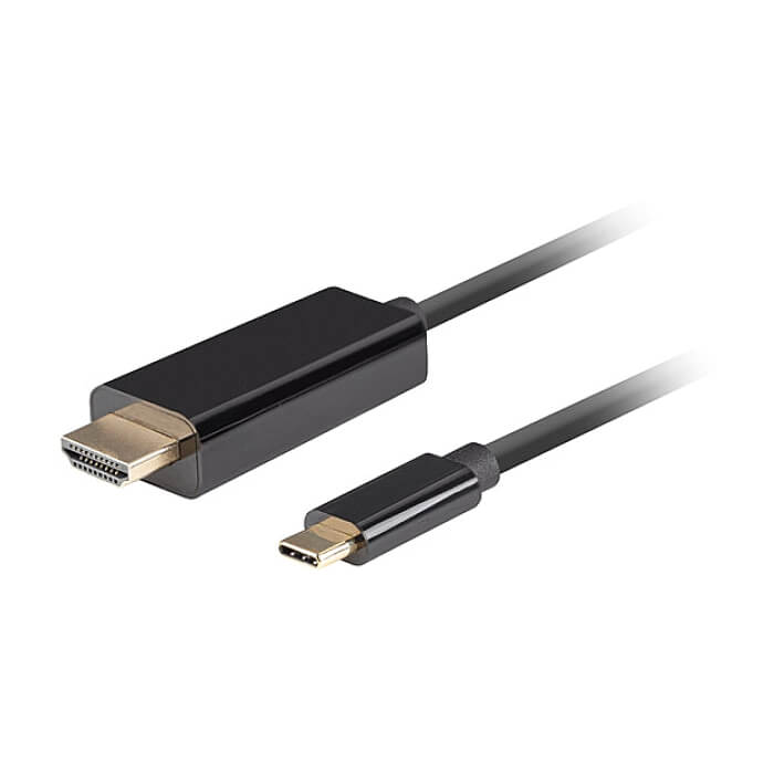 Кабел - Lanberg USB-C (M) -> HDMI (M) cable 3m 4K 60Hz, black ID 72566 (тъмнейл - 3)