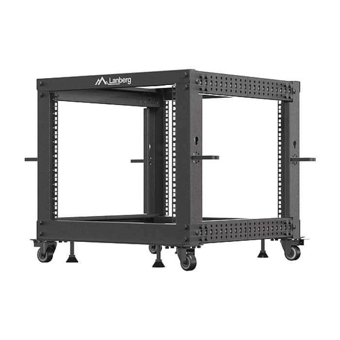 Lanberg open rack 19" 9U 600x600-1100 adjustable black ID 87216 (тъмнейл - 5)