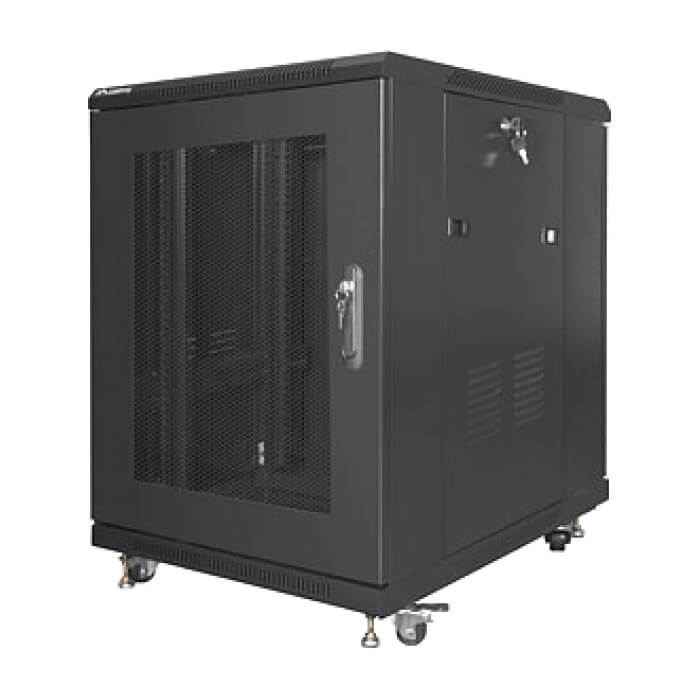 Lanberg rack cabinet 19" free-standing 15U/600x800 (flat pack) with mesh door black ID 87198 (тъмнейл - 2)