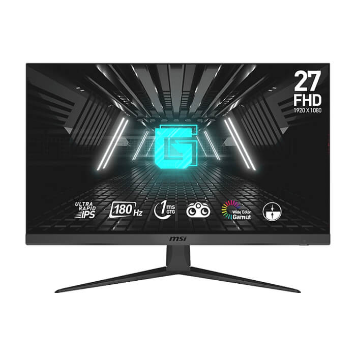 MSI G2712F, 27", Ultra Rapid IPS, 180Hz, 1ms, FHD 1920x1080, Anti-glare, FLAT, Adaptive-sync, Night Vision, Anti-Flicker, Less Blue Light, 300 nits, 1000:1, 100M:1, 1x Display Port (1.2a), 2x HDMI (2.0b), Headphone out, Tilt, FRAMELESS, VESA ID 79397 на супер цена от GT Computers MSI G2712F, 27", Ultra Rapid IPS, 180Hz, 1ms, FHD 1920x1080, Anti-glare, FLAT, Adaptive-sync, Night Vision, Anti-Flicker, Less Blue Light, 300 nits, 1000:1, 100M:1, 1x Display Port (1.2a), 2x HDMI (2.0b), Headphone out, Tilt, FRAMELESS, VESA ID 79397 на супер цена