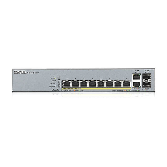 ZyXEL GS1350-12HP, 12 Port managed CCTV PoE switch, long range, 130W на супер цена