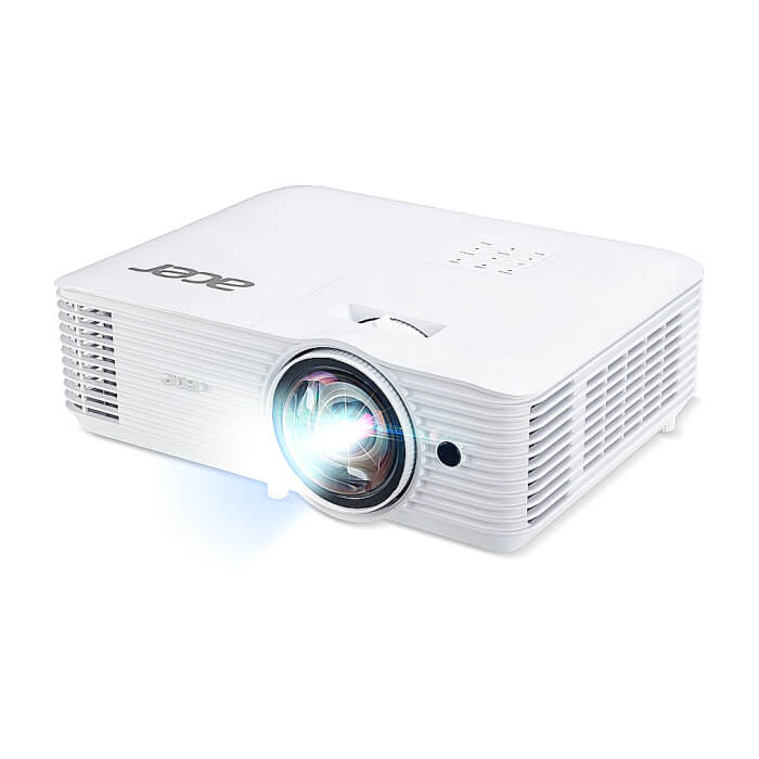 Acer Projector S1387n, DLP, Short Throw 0.5, WXGA (1280x800), 4000 ANSI Lum, 20 000:1, 1x Zoom, 2x HDMI (1.4b), Component Video (D-sub), PC Audio 3.5mm, RCA, DC Out (5V/1A, USB-A), ID 96714 (тъмнейл - 2)