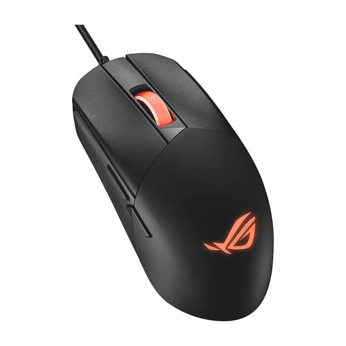 Asus ROG Strix Impact III Gaming Mouse, Semi-Ambidextrous, Wired, Lightweight, 12000 DPI sensor, 5 programmable buttons, Replaceable switches, Paracord cable, FPS gaming mouse, Black (тъмнейл - 3)