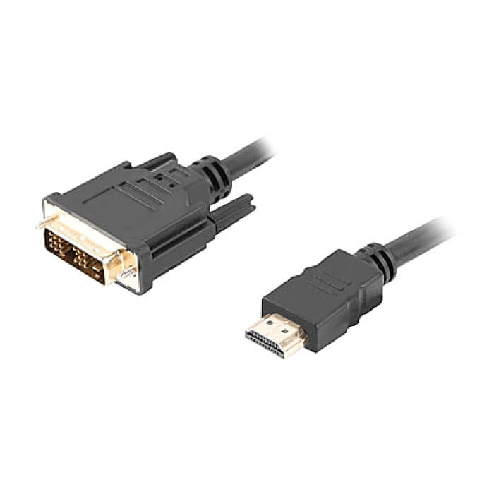 Кабел - Lanberg HDMI (M) -> DVI-D(M)(18+1) cable 3m, single link with gold-plated connectors, black ID 72560