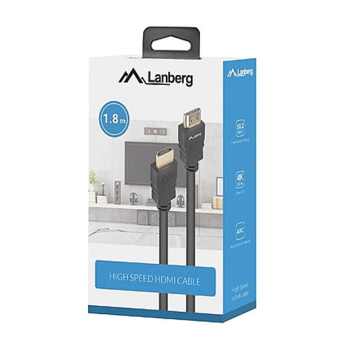 Кабел - Lanberg HDMI M/M V1.4 cable 1.8m CCS box, black ID 72542 (тъмнейл - 4)