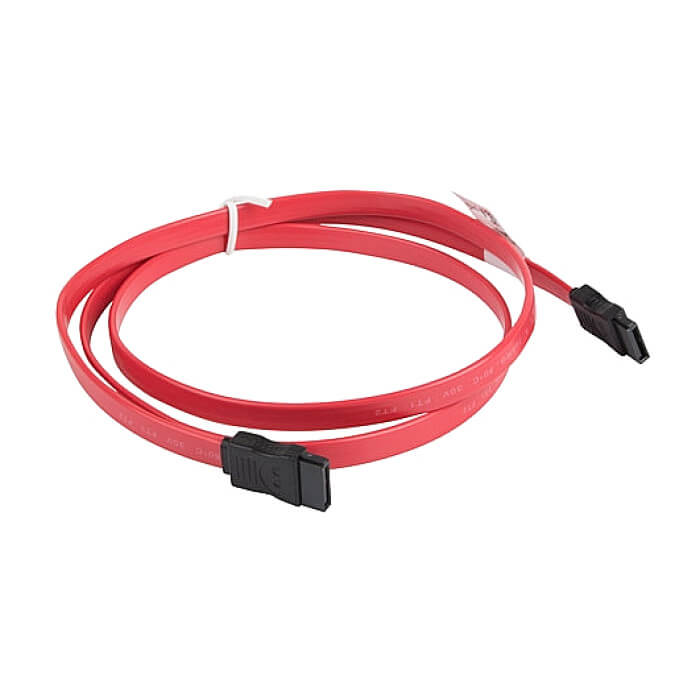 Кабел - Lanberg SATA DATA III (6GB/S) F/F cable 100cm, red ID 72707 (тъмнейл - 2)