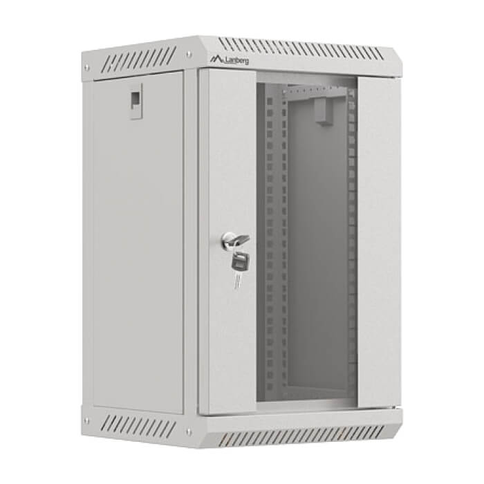 Lanberg rack cabinet 10" wall-mount 9U/300x300 (flat pack) with glass door grey ID 87205 (тъмнейл - 2)