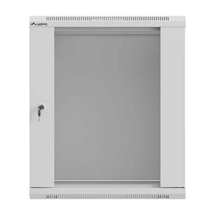 Lanberg Rack Cabinet, 19" wall-mount 12U/540x350 (flat pack) with glass door, Grey ID 96716 на супер цена