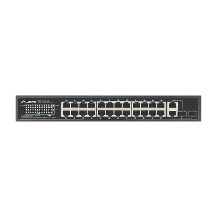 Lanberg switch 24x 100mb poe+/2x combo rack 19" gigabit ethernet 360w v2 на супер цена от GT Computers Lanberg switch 24x 100mb poe+/2x combo rack 19" gigabit ethernet 360w v2 на супер цена