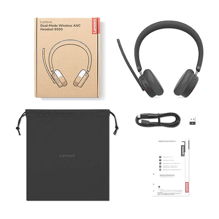 Lenovo Dual-Mode Wireless ANC Headset 6550 (USB-A, Teams) ID 96356 (тъмнейл - 5)