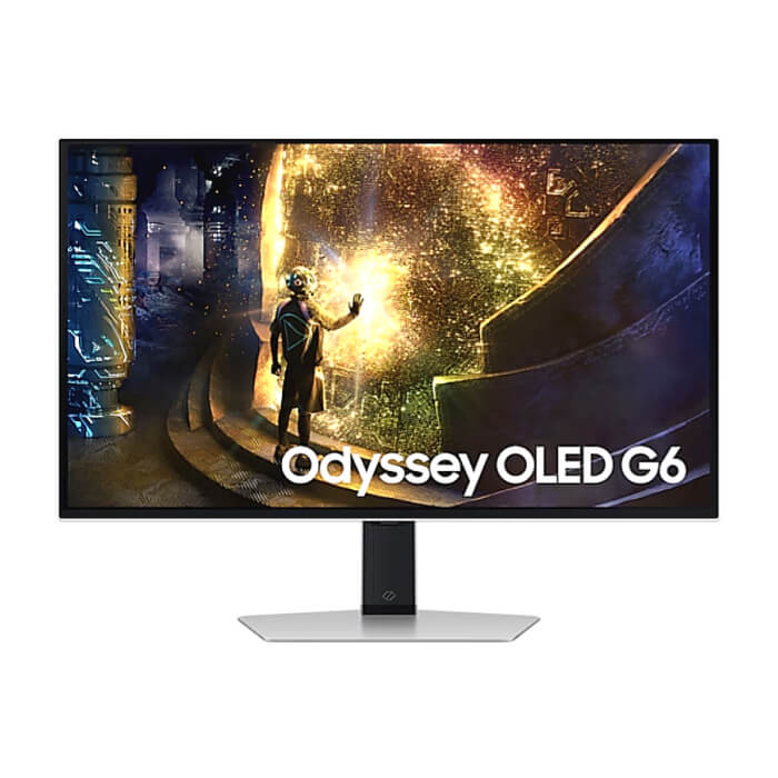 Samsung 27DG610 27" Odyssey G6 Smart, OLED, 240 Hz, 1 ms GTG, 2560x1440, DP 1.4, 2xHDMI 2.1, 2xUSB, Wi-Fi, Bluetooth, Tizen, Silver ID 82549 на супер цена от GT Computers Samsung 27DG610 27" Odyssey G6 Smart, OLED, 240 Hz, 1 ms GTG, 2560x1440, DP 1.4, 2xHDMI 2.1, 2xUSB, Wi-Fi, Bluetooth, Tizen, Silver ID 82549 на супер цена