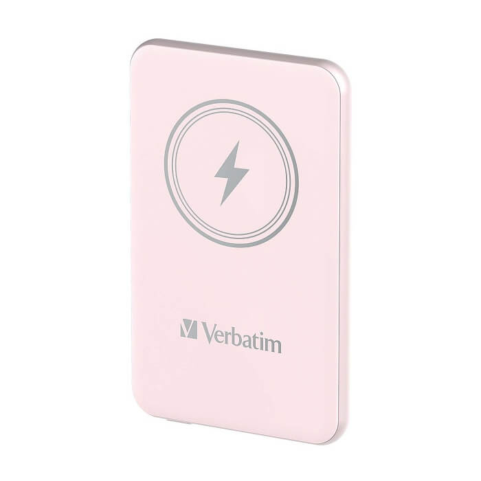 Verbatim MCP-5PK Power Pack 5000 mAh with UBS-C® PD 20W / Magnetic Wireless Charging 15W Pink ID 75116 (тъмнейл - 2)