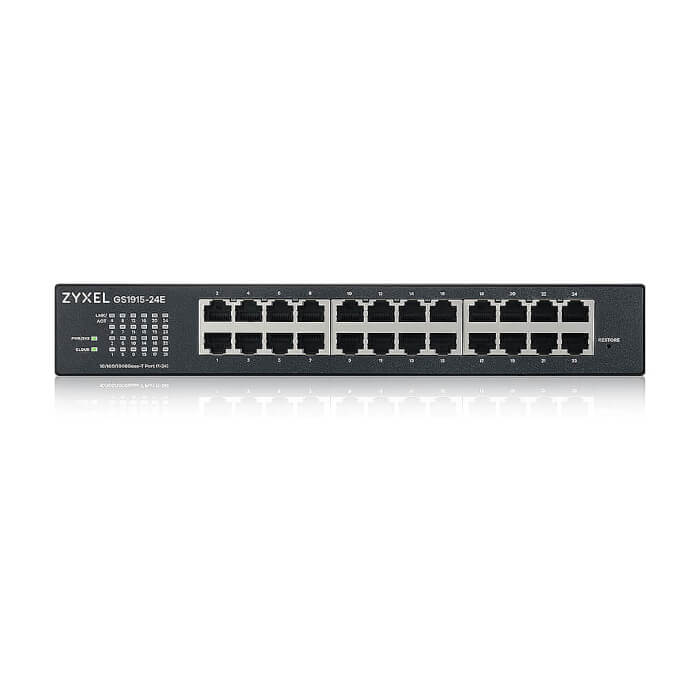 ZyXEL GS1915-24E, 24-port GbE Smart hybrid mode Switch, standalone or NebulaFlex Cloud, rackmount, fanless