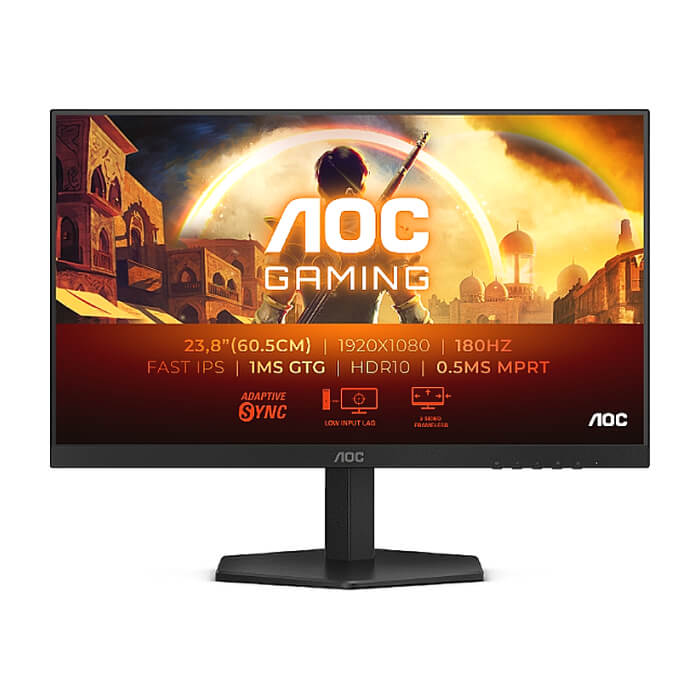 AOC 24G42E, 23.8" Fast IPS WLED, 1920x1080@180Hz, 1ms GtG, 0.5ms MPRT, 300cd m/2, 1000:1, 80M:1 DCR, Adaptive Sync, FlickerFree, Low Blue Light, Tilt, HDMI, DP ID 85261 на супер цена
