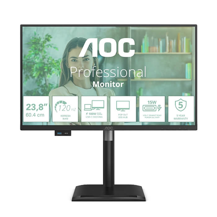 AOC 24P4CV, 23.8" IPS WLED, 1920x1080@120Hz, 4ms GtG, 300cd m/2, 1500:1, 50M:1 DCR, Adaptive Sync, FlickerFree, Anti-Blue Light, 2Wx2, Tilt, Height Adjust, Pivot, Swivel, HDMI ID 97976 на супер цена