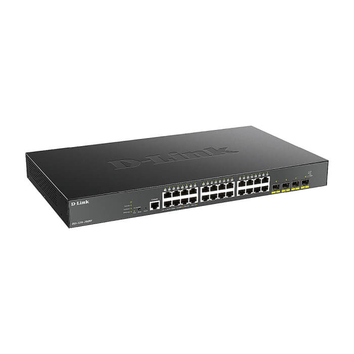 D-Link 24-port Gigabit PoE Smart Managed Switch with 4x 10G SFP+ ports, 370Watts (тъмнейл - 2)