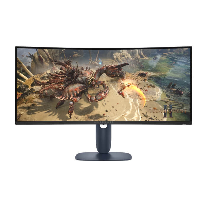 Dell Alienware AW3425DWM, 34" Curved WQHD LED AG 21:9, VA, 1ms GTG, 3000:1, 400 cd/m2, 3440x1440, 180 Hz, 95% DCI-P3, HDR, VRR, AMD FreeSync, VESA AdaptiveSync, HDMI, DP, USB 5Gbps, PIP, PBP, Height Adjustable, Pivot, Tilt, Black ID 88626 (тъмнейл - 2)