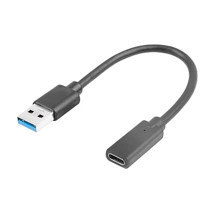 Кабел - Lanberg USB-C (F) -> USB-A(M) cable 0.15 m, black ID 72609