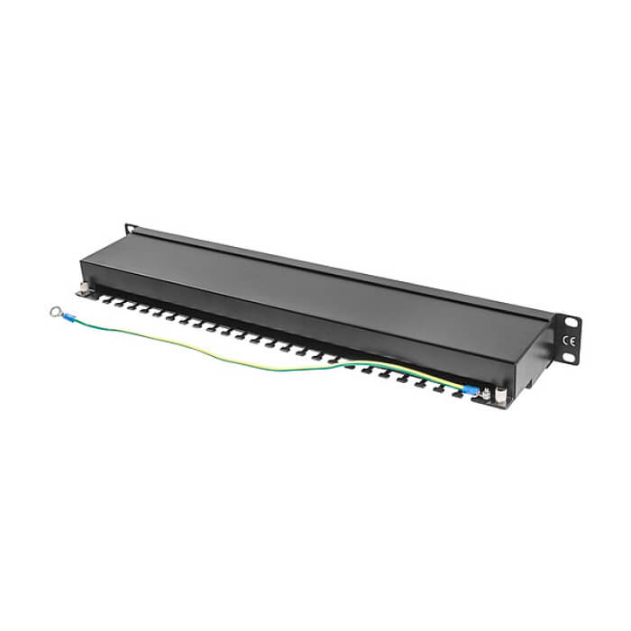Lanberg patch panel 24 port 1U CAT.5E shielded, black ID 62859 (тъмнейл - 3)