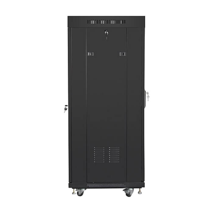 Lanberg rack cabinet 19" free-standing 27U / 600x600 self-assembly flat pack with glass door LCD, black ID 71922 (тъмнейл - 4)