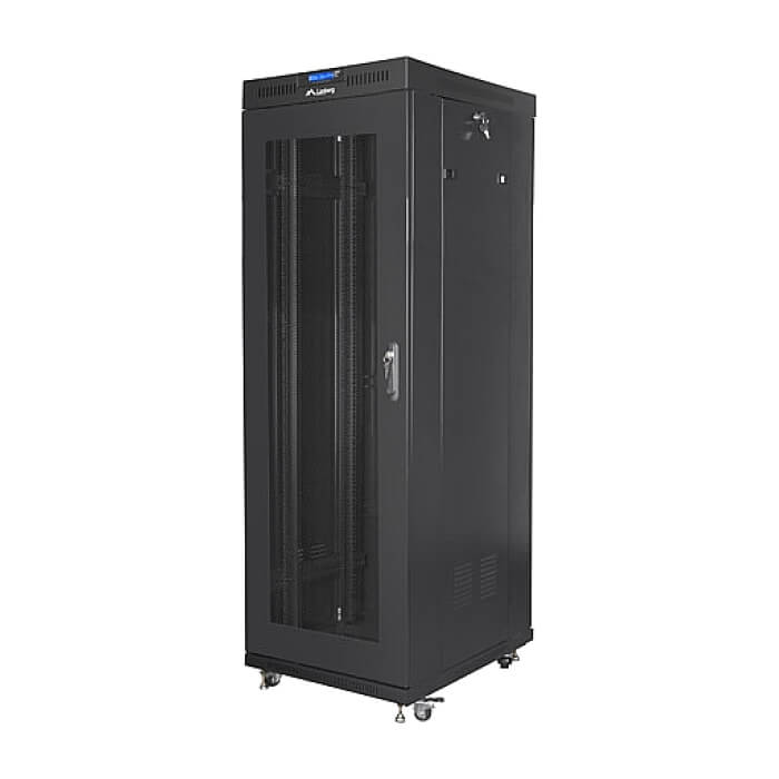 Lanberg rack cabinet 19" free-standing 37U / 600x800 self-assembly flat pack with mesh door LCD, black ID 71916 (тъмнейл - 3)