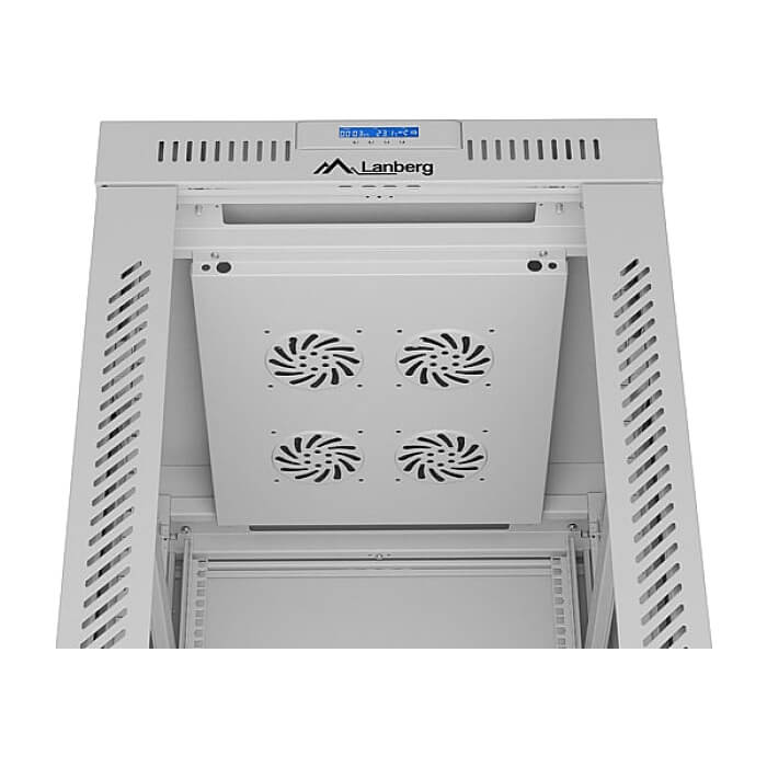 Lanberg rack cabinet 19" free-standing 42U/600x800 (flat pack) with glass door lcd grey v2 ID 87183 (тъмнейл - 3)