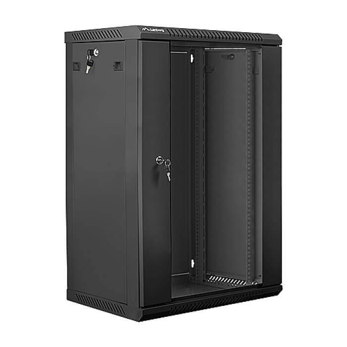 Lanberg rack cabinet 19” wall-mount 18U / 600x450 for self-assembly (flat pack), black ID 71893 (тъмнейл - 2)