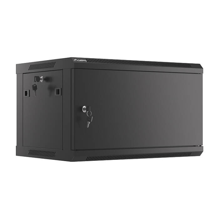 Lanberg rack cabinet 19" wall-mount 6U/600x450 for self-assembly with metal door black (flat pack) ID 87606 на супер цена от GT Computers Lanberg rack cabinet 19" wall-mount 6U/600x450 for self-assembly with metal door black (flat pack) ID 87606 на супер цена