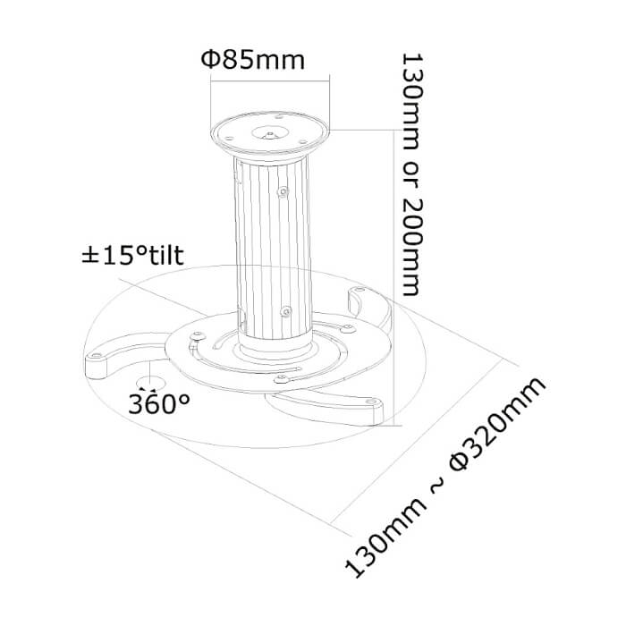 Neomounts by NewStar Projector Ceiling Mount (height: 8-15 cm), silver ID 66711 (тъмнейл - 5)