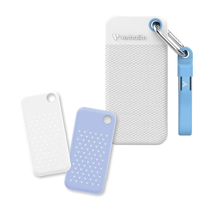 Verbatim Pocket SSD USB 3.2 Gen 2 2TB White/Light Blue incl. two rubber sleeves ID 91352 на супер цена