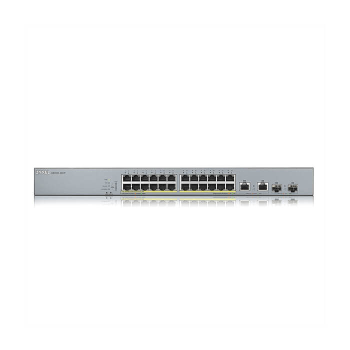 ZyXEL GS1350-26HP, 26 Port managed CCTV PoE switch, long range, 375W