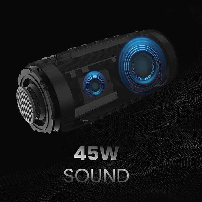 HiFuture Gravity Black, 2-Way Speaker System, 30W*1+15W*1, IPX7 Waterproof, Up to 10 Hours Playtime, Bluetooth 5.3, Pair to Play (TWS Mode) ID 94761 (тъмнейл - 2)