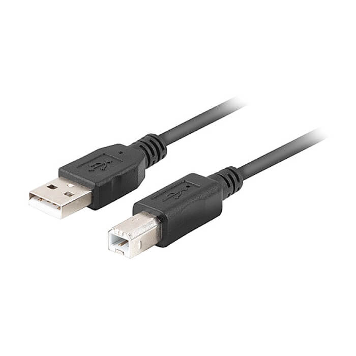 Lanberg Cable USB-A(M)->USB-B(M) 2.0 Ferrite 1.8m Box Black ID 92470 (тъмнейл - 2)