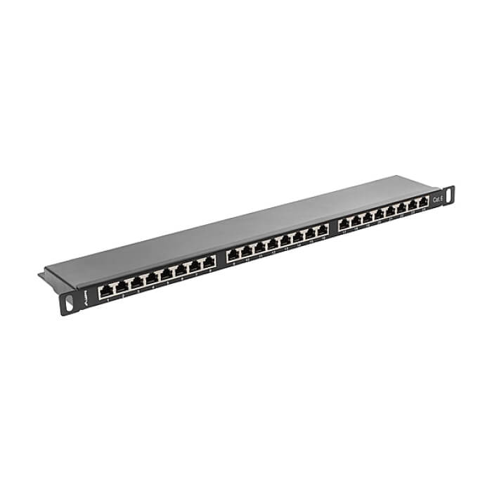 Lanberg patch panel 24 port 0.5U CAT.6 shielded, black ID 62857 (тъмнейл - 2)