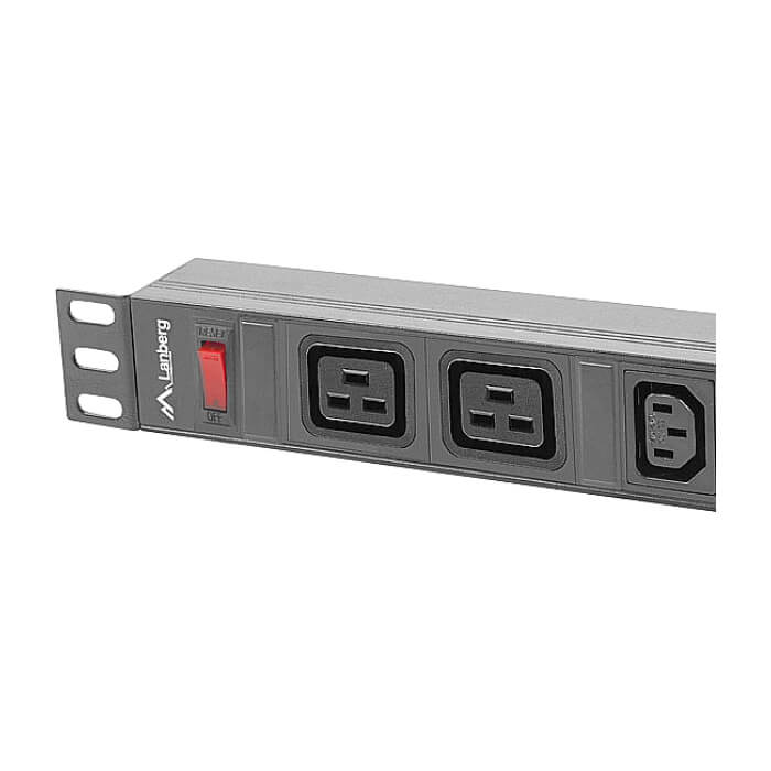 Lanberg power distribution unit (pdu) 19" 1U 16a 2m 2x c19 8x iec c13 sockets black c20 (тъмнейл - 4)