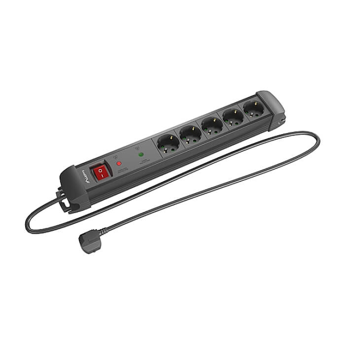 Lanberg surge protector sp1 5m 5x schuko outlets black (тъмнейл - 2)