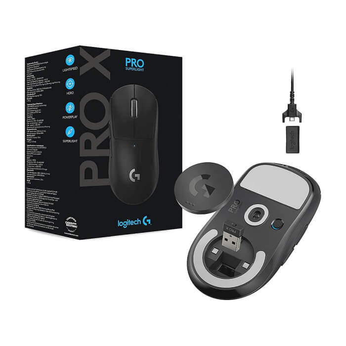 Logitech G Pro X Superlight Wireless Mouse, Lightspeed Wireless 1ms, HERO 25K DPI Sensor, 400 IPS, Onboard Memory, 63g, Black (тъмнейл - 2)