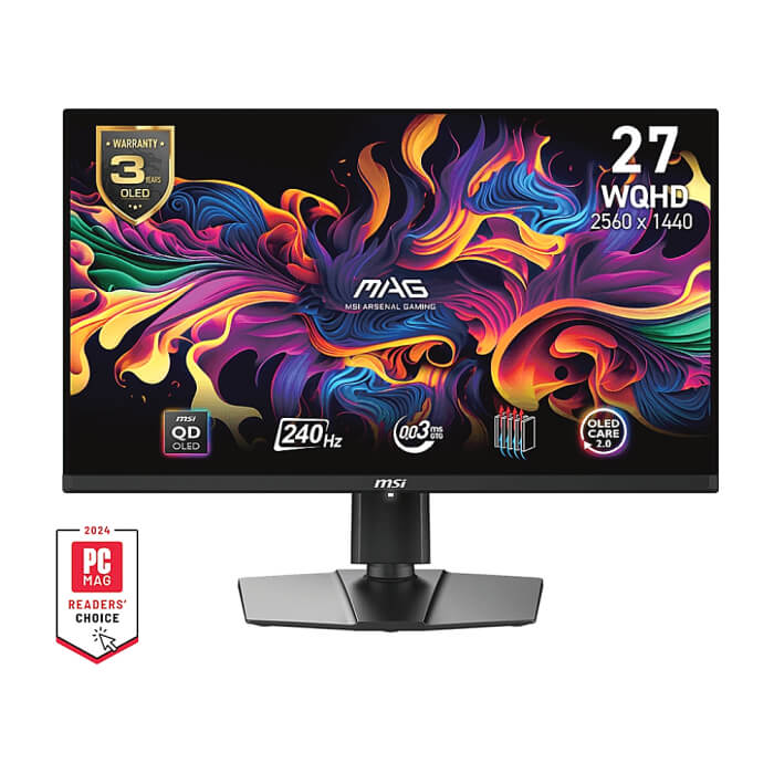 MSI MAG 271QPX QD-OLED E2, 26.5", 240Hz, 0.03ms, WQHD 2560x1440, FreeSync Premium Pro, Oled Care 2.0, Fanless with Graphene, ClearMR 13000, HDR, 250 nits, 1500000:1, 100M;1, D ID 81461 (тъмнейл - 4)