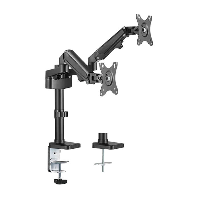 Neomounts by Newstar Desk Pole Mount (clamp/grommet) for 2 Monitor Screens ID 66746 (тъмнейл - 3)