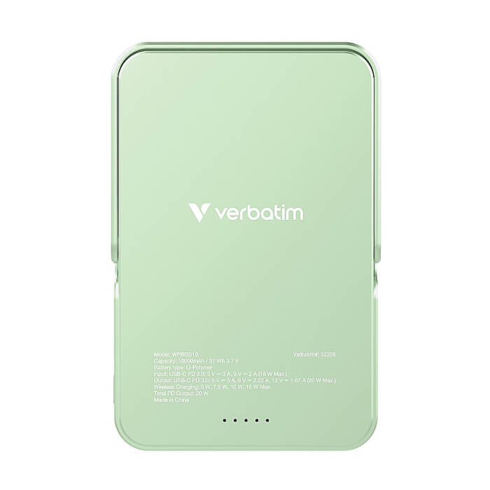 Verbatim Charge 'n' Go Power Bank with Stand Magnetic Wireless 10000mAh Green ID 85390 (тъмнейл - 3)