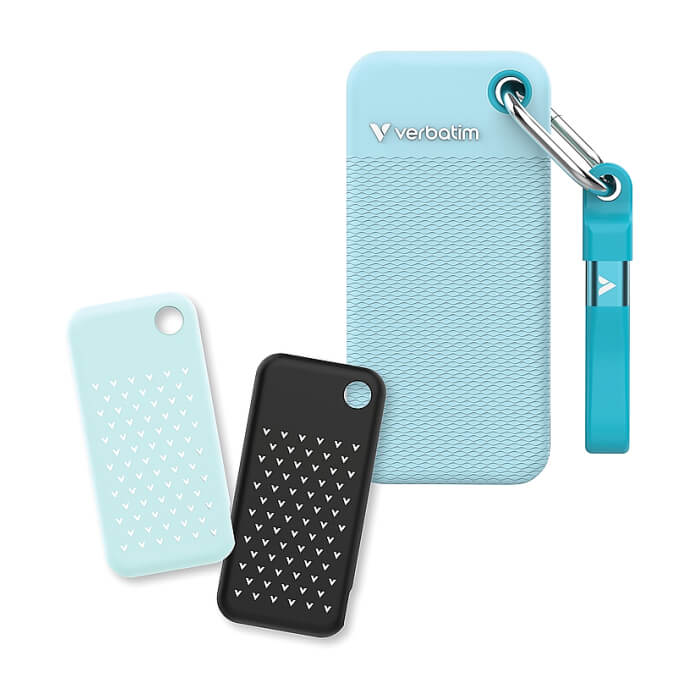 Verbatim Pocket SSD USB 3.2 Gen 2 2TB Polar Blue incl. two rubber sleeves ID 91349 (тъмнейл - 2)