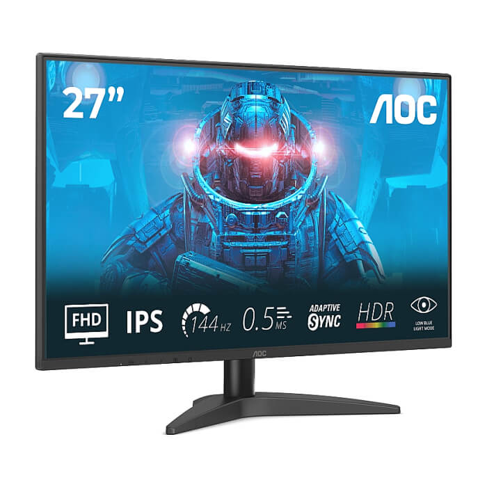 AOC 27B36X, 27" IPS WLED, 1920x1080@144Hz, 4ms GtG, 0.5ms MPRT, 300cd m/2, 1500:1, DCR 20M:1, Adaptive Sync, FlickerFree, Low Blue Light, Tilt, HDMI, DP ID 95669 (тъмнейл - 2)