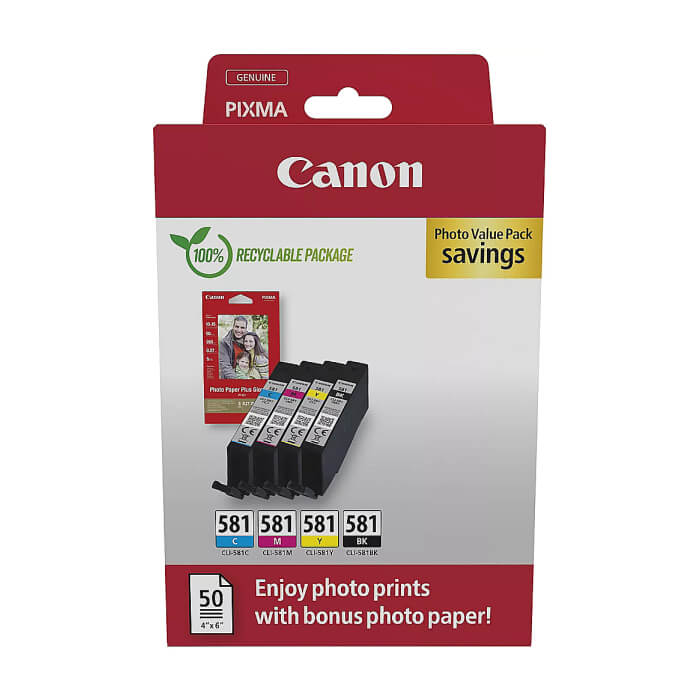 Canon CLI-581 C/M/Y/BK Photo Value Pack ID 84373 на супер цена от GT Computers Canon CLI-581 C/M/Y/BK Photo Value Pack ID 84373 на супер цена