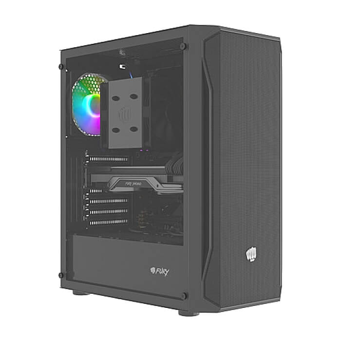 Fury PC Case Shobo SH4 RGB Midi Tower, Window, Black ID 76823 (тъмнейл - 5)