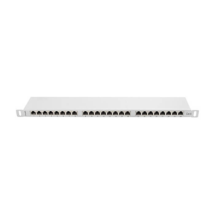 Lanberg patch panel 24 port 0.5U CAT.6 shielded, grey ID 62856 (тъмнейл - 2)