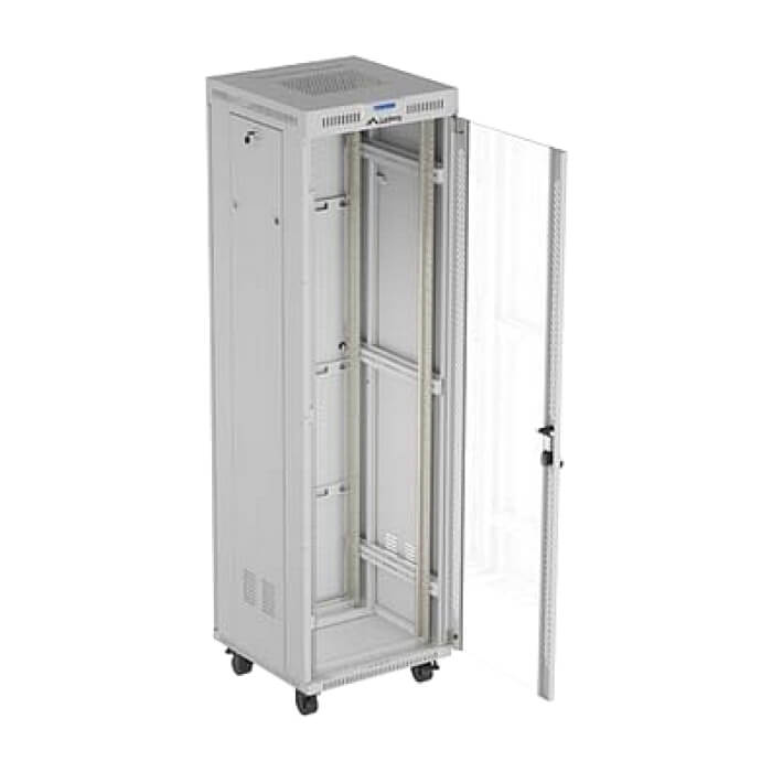 Lanberg Rack Cabinet 19" Free-Standing 42U/600X600 (FlAT Pack) With Glass Door LCD Grey V2 ID 98076 (тъмнейл - 2)