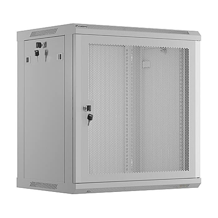 Lanberg rack cabinet 19" wall-mount 12U/600x450 with perforated door grey (flat pack) ID 87617 (тъмнейл - 2)
