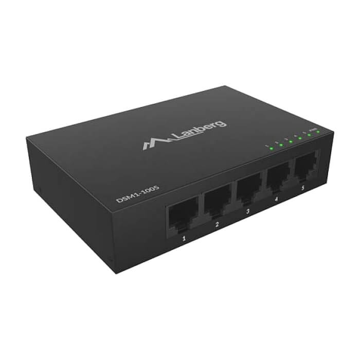 Lanberg switch DSM1-1005 5-port, 1GB/s 12V Metal case (тъмнейл - 3)