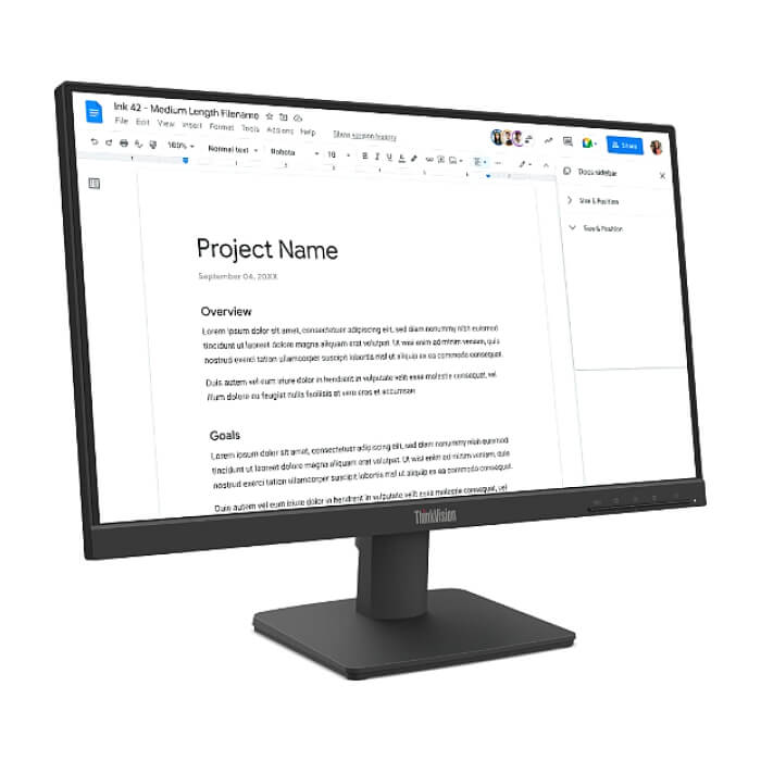 Lenovo ThinkVision S22-4e 21.5" IPS, WLED, 1920x1080, 16:9, 4ms, 100Hz, 250 cd/m2, 1300:1, HDMI, VGA, Tilt Stand ID 93200 (тъмнейл - 3)