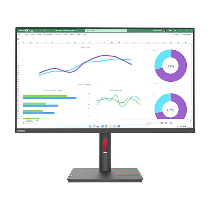 Lenovo ThinkVision T32h-30 31.5" IPS, WLED, 16:9, 2560x1440, 4ms, 1000:1, 60Hz, 350 cd/m2, USB-C, HDMI, DP, RJ45, Tilt, Swivel, Pivot, Height Adjust Stand ID 89366 (тъмнейл - 2)